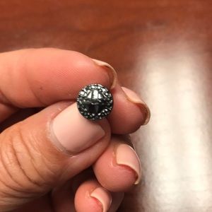 Judith Jack Black button earrings. Pierced studs